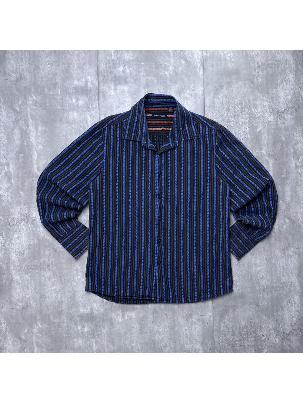 Y2K Kenneth Cole Blue Button Up Grunge Long sleeve shirt